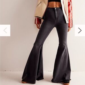 Free people black float on flare jeans
